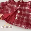 [Sin Devoluciones ni Cambios] Conjunto de Año Nuevo para Niña con Cuello de Muñeca, Chaqueta Acolchada de Invierno para Bebé, Abrigo Grueso de Algodón