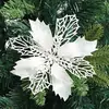 Flor de Pascua Popular Transfronteriza 16cm Flor Decorativa Artificial Guirnalda de Navidad DIY Colgante Decoraciones para Fiesta Navideña