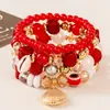 Venta Caliente Transfronteriza Pulsera con Colgante Estilo Bohemio Grano de Café Ojo del Diablo Cordón Elástico Multicapa Pulsera de Cuentas