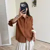 26 Otoño Nueva Camisa de Lino Tencel Estilo Old Money Bloque de Color, Top Versátil Holgado y Casual 35083