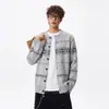 NASA SOBRE Suéter de Punto Jacquard Atmósfera Fair Isle Americano para Hombre Otoño Holgado Versátil Cárdigan Ropa de Abrigo