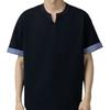 Camiseta de Cuadros Patchwork Estilo Americano High Street para Hombre, Diseño de Nicho de Verano, Peso Pesado para Parejas de Manga Corta Cleanfit Media Manga
