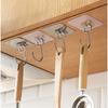 Gancho cepillado multifuncional sin costuras para puerta de baño y cocina, gancho adhesivo sin perforaciones, gancho grande de plástico