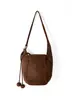 Bolso Cubo de Gamuza de Diseño Nicho Estilo Coreano para Mujer, Bolso Calabaza de Gama Alta, Bolso de Mano y Bolso de Hombro Retro a la Moda