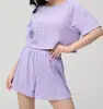 Conjunto de Verão Casual Jacquard Europeu e Americano Transfronteiriço para Mulheres com Manga Curta e Shorts, que Pode Ser Usado Fora de Casa