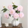 3 Flores Artificiais Grandes de Peônia com Hastes Longas para Decoração de Casa, Decoração de Casamento, Adereços de Fotografia, Arranjo de Flores para Sala de Estar, Flores Artificiais
