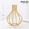 Ins Arte de Ferro Dourado Recipiente Hidropônico Vaso de Vidro para Plantas Verdes Decoração de Mesa para Casa Decoração de Garrafa Hidropônica