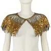 Xale de Lantejoulas Retro Resistente em Malha Vestido de Noite Cheongsam Peça de Roupa Externa Versátil com Contas Manto Pequeno Transfronteiriço Europeu e Americano