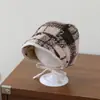 Gorro de Borrego a Cuadros con Orejeras Otoño e Invierno Pañuelo Retro para Bebé con Lazos Gorro Cálido Impermeable Forrado de Felpa para Bebés y Niños Pequeños
