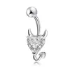 Joias Transfronteiriças Piercing de Umbigo Borboleta de Quatro Pedras Aço Inoxidável com Acessórios de Cobre Argola de Umbigo Conjunto de Joias para Piercing Corporal