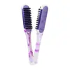 Peine enderezador en forma de V de aleación de aluminio transfronterizo, peine enderezador colorido resistente a altas temperaturas para peinado en salón de belleza