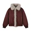 Abrigo de algodón con cuello de pelo deconstruido Retro Zuishandiao para hombre y mujer, chaqueta de algodón cálida y engrosada de alta gama para invierno, en stock