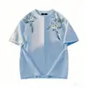 Camiseta Azul Cielo de Manga Corta para Hombre 2026 Nuevo Estilo Americano Camiseta Básica Moderna Casual Moda Nacional Top de Media Manga
