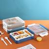 Lonchera de plástico con compartimento para estudiantes de estilo coreano, lonchera sellada con aislamiento para calentar en microondas, vajilla tropical, lonchera