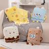 Almohada de Doble Propósito de Galleta de Tostada de Dibujos Animados Manta de Aire Acondicionado Cojín de Sofá Almohada para Siesta de Oficina Almohada Manta