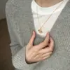 Collar de Plata de Ley 925 con Candado Ruyi y Calabaza Incrustados con Diamantes para Mujer, Diseño Simple de Fortuna Estilo Chino Nuevo, Cadena Versátil para Clavícula 7789A