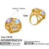 Anillo de Acero Inoxidable con Piedra Ojo de Gato Colorida, Diseño de Nicho Estilo Francés, Joyería de Moda Minimalista de Lujo Ligero Transfronteriza