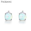 Pendientes de ópalo PAG &amp; MAG, pendientes de plata 925 con Aobao, nueva joyería coreana para las orejas, venta al por mayor transfronteriza para mujeres