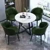 Mesa y Sillas de Negociación de Lujo Ligero Set Cafetería Tienda de Té con Leche Mesa de Ocio Recepción de Invitados Mesa de Ocio Conveniente Recepción Oficina Mesa Redonda Pequeña
