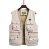 Chaleco de invierno para hombre, multibolsillos, talla grande, para fotografía, pesca y viajes al aire libre