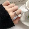 Anillo Metálico Abierto Minimalista de Doble Capa con Estilo Fresco, Anillo Ajustable para Dedo Índice, Banda Lisa, Joyería Versátil Apilable