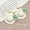 Nuevos Pendientes de Malla de Paja Hechos a Mano para Mujer, Colgantes de Oreja con Bloques de Color, Lujo Ligero, Diseño de Nicho de Alta Gama, Accesorios Elegantes