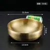 Tigela de Aço Inoxidável para Macarrão Frio Estilo Coreano, Tigela Dourada de Camada Dupla, Tigela para Macarrão Snail, Tigela para Arroz Misturado, Tigela Extra Grossa Anti-Queda para Macarrão Instantâneo, Tigela Grande para Sopa
