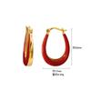 Pendientes Ouyini Plata 925 Transfronterizos Esmalte Rojo Pendientes Estilo Francés Estilo Hong Kong Retro Pinzas para Orejas Forma de U Pendientes de Alta Gama