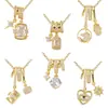 Colar Pingente Coração com Diamantes, Girassol, Mão do Diabo, Preservação de Cor Cobre Puro, Criativo e Fashion para Mulheres, Corrente de Clavícula Elegante
