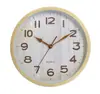 Reloj de Pared al por Mayor de Fábrica Simple Venta Caliente en Amazon Reloj de Cuarzo con Textura de Madera Marrón Decoración para Sala de Estar