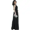 2026 Verano Nuevo Estilo Coreano Elegante Ajustado Cuello de Solapa Ceñido a la Cintura Pantalones de Pierna Ancha Moda Profesional Mono Negro