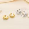Pendientes de acero inoxidable en forma de C, estilo retro de Hong Kong, ligeros y lujosos, con diamantes sencillos que combinan con todo, pendientes avanzados en forma de C.