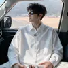 Camisa blanca de manga larga estilo Hong Kong para hombre, primavera y otoño, algodón puro, moderna, retro, chaqueta tipo camisa de trabajo, top de talla grande para hombre