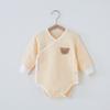Mameluco de Primavera y Otoño para Bebé Ropa de Liebre de Apertura Oblicua para Bebé Recién Nacido Triangular Manga Larga Protección de Vientre Ropa de Pedos Ropa para Dormir de Bebé
