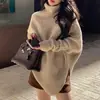 Suéter de cuello alto para mujer, nueva colección de invierno 2026, diseñado como capa interior, con un tejido asimétrico de longitud media