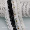Cinta de 1.5cm Nueva Blanca y Negra para Oreja Estilo Chanel Pequeña Cinta Hecha a Mano Encaje de Perlas diy Ropa Sombrero Borde Accesorios de Cinta