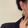Pendientes de círculo avanzados de Corea del Sur para mujer, de plata 925 metálica, estilo europeo y americano, tipo botón, aro para la oreja, modernos.