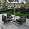 Diseño de Jardín Patio Exterior Oficina de Ventas Sofá de Exhibición Combinación de Aleación de Aluminio Acero Inoxidable Sofá Impermeable y a Prueba de Sol