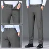 Pantalones Casuales Marrón Oscuro Nuevos Otoño/Invierno 2026 para Hombres de Mediana Edad, Pantalones de Hombre Rectos Elásticos, Traje de Negocios, Pantalones Largos Antiarrugas
