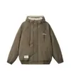 Chaqueta de Trabajo de Algodón con Capucha y Forro de Lana de Cordero Estilo Americano Tendencia Marca Northland para Hombre Invierno 2025