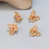 Prata Esterlina S925 Banhada a Ouro Borboleta Aba Fivela Gancho Fivela Estilo Chinês DIY Feito à Mão Material de Contas Botão de Joia Cabeça do Botão