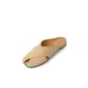 Pantuflas de Piel de Vaca Estilo Coreano para Usar en Exteriores para Verano 2023 Nuevo Estilo Piel Suave Cabeza de Piel Medias Pantuflas Sandalias Planas Cómodas para Mujer Combinan con Todo