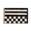 Alfombra de Piso a Cuadros Acolchada Transfronteriza para Baño del Hogar, Alfombra de Piso de Terciopelo Absorbente de Agua, Felpudo Antideslizante para Mesita de Noche