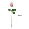 Flor Artificial Realista de Alta Qualidade, Hidratante, Arte em Flor Artificial Única Haste Borda Enrolada Rosa Decoração de Mesa Interna Casamento Flor Artificial