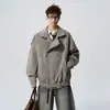 Chaqueta de Cuero PU Estilo Americano Cremallera Oblicua Doble Cuello para Hombre 2026 Otoño Marca de Tendencia Sentido del Diseño Rebelde Guapo Versátil Chaqueta de Cuero Ropa de Abrigo