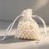 Bolsa de gaze de nylon com cordão para joias, bolsa de embalagem de malha, bolsa de gaze para doces de casamento, bolsa de armazenamento de malha de nylon