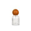 Frasco Cilíndrico para Perfume com Ombro Inclinado 50ml com Tampa de Madeira, Frasco para Decantar Perfume, Atacado em Estoque, Frasco de Vidro para Decantar Perfume, Transfronteiriço