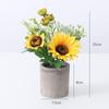 Simulación planta en maceta de girasol decoración pastoral para el hogar flor falsa pequeño bonsái nueva planta en maceta de girasol artificial