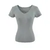 Conjunto de Verão Feminino Tricô Rosa Vazado de Manga Curta, Camiseta com Ombro Normal, Corte Slim, Valoriza a Silhueta, Top com Decote V Estilo Coreano