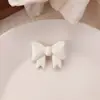 Novo Grampo de Cabelo Bico de Pato Rosa Creme Coreano com Laço Doce e Fofo Coração de Menina Clipe Lateral Clipe para Franja Acessórios de Cabelo